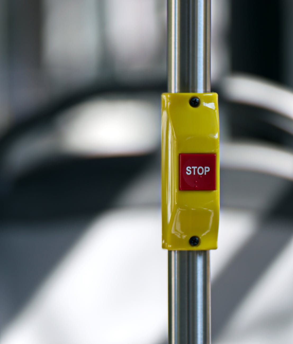yellow and red stop button