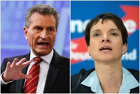                            Günther H. Oettinger og Frauke Petry